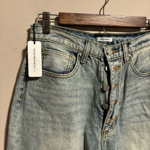 NWT WEWOREWHAT The Danielle High Rise Straight in Light Vintage- Size 29 - Picture 5 of 8